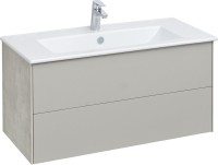 Тумба с раковиной AQUATON Сохо 100 слэйт, галька серая