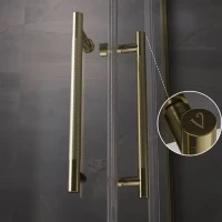 Душевой уголок Veconi Premium Trento PTC-20G 80x80, профиль брашированное золото, стекло прозрачное