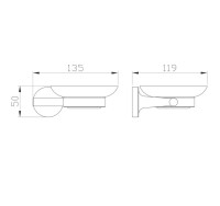 Мыльница Wonzon & Woghand Simple WW-6522-BG настенная, стеклянная, золотая Мыльница Wonzon & Woghand Simple WW-6522-BG настенная, стеклянная, золотая