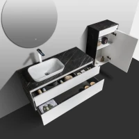 Тумба с раковиной Black&White Universe U907.1200 7001 white matt, 8891 lauren gold