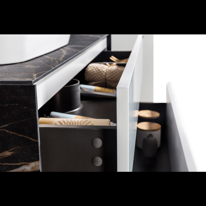 Тумба с раковиной Black&White Universe U907.1200 7001 white matt, 8891 lauren gold