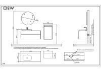 Тумба с раковиной Black&White Universe U907.1200 7001 white matt, 8891 lauren gold