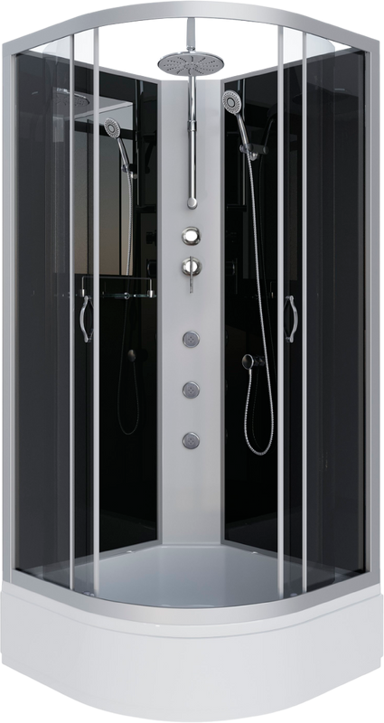 Душевая кабина Niagara Classic NG-3502-14BKTG 100х100 см, без крыши, с гидромассажем и тропическим душем