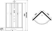 Душевая кабина Niagara Classic NG-3502-14BKTG 100х100 см, без крыши, с гидромассажем и тропическим душем
