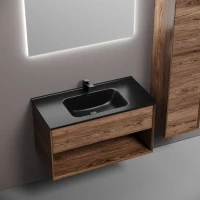 Тумба с раковиной Sancos Marmi 1.0 90 дуб чарльстон, раковина CN7002MB