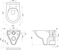Комплект Унитаз подвесной STWORKI Хедмарк 3510 безободковый + Крышка Smart 0302 быстросъемное, с микролифтом + Инсталляция EWRIKA ProLT 0026-2020 + Кнопка 0043 золото матовое