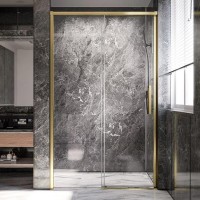 Дверь для душевого уголка Veconi Premium Trento PTD-40G 150 см, профиль брашированное золото, стекло прозрачное