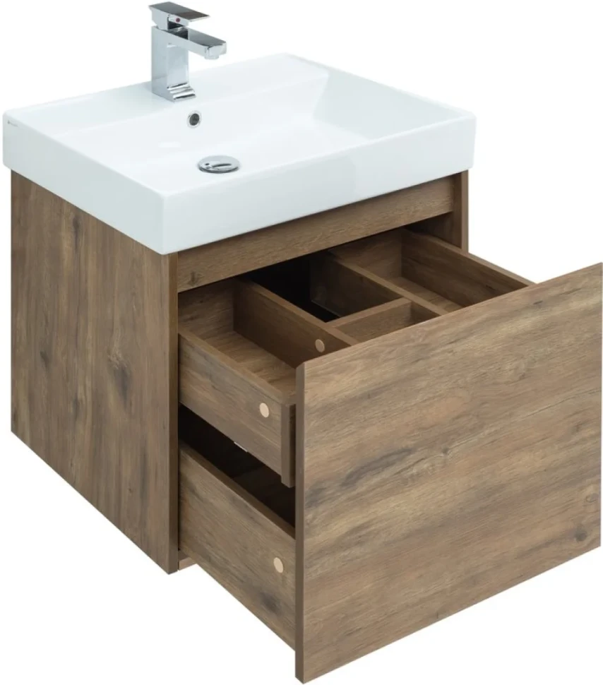 Тумба с раковиной Aquanet Nova Lite 60 дуб рустикальный, 1 ящик