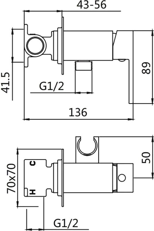 Гигиенический душ D-lin D183201 со смесителем, хром