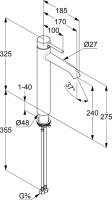 Смеситель для раковины Kludi Bozz 38286N076 брашированное золото