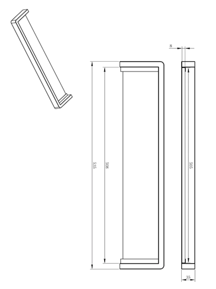 Полка под зеркало AltroBagno Aperto 082801 MB 53 см, стеклянная