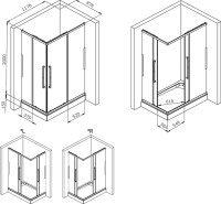 Душевой уголок AM.PM Func W84G-403-12090-MT 120х90 см, профиль хром матовый
