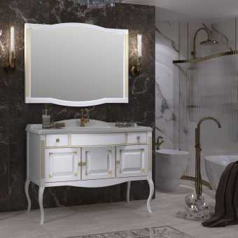 Мебель для ванной Opadiris Лаура 120 белая с патиной