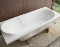 Ванна из искусственного камня Эстет Камелия 180x75 см, правая, пристенная, на ножках