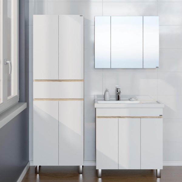 Мебель для ванной комнаты СаНта Марс 80 П напольная, янтарная