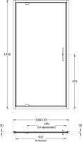 Душевой уголок KERAMA MARAZZI Vetro 100х80 см, распашная дверь, профиль хром