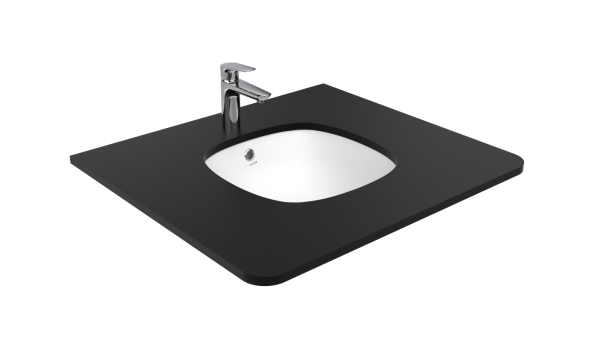 Раковина встраиваемая снизу Creavit Solo SO037-00CB00E-0000 44 глянцевая белая, квадратная