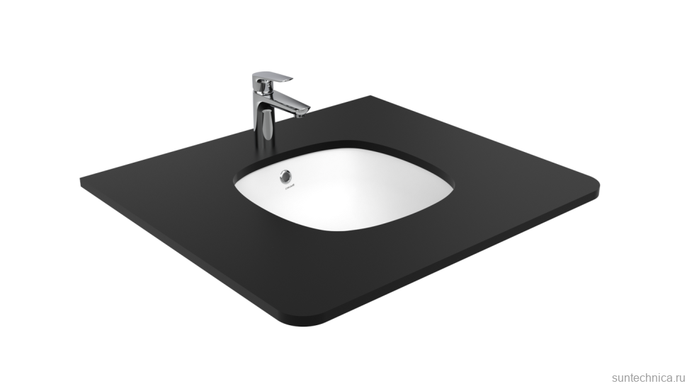 Раковина встраиваемая снизу Creavit Solo SO037-00CB00E-0000 44 глянцевая белая, квадратная