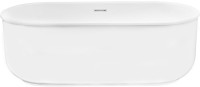 Акриловая ванна BelBagno BB401-1700-800 без опоры 170x80 см, отдельностоящая, белая, овальная, со сливом-переливом
