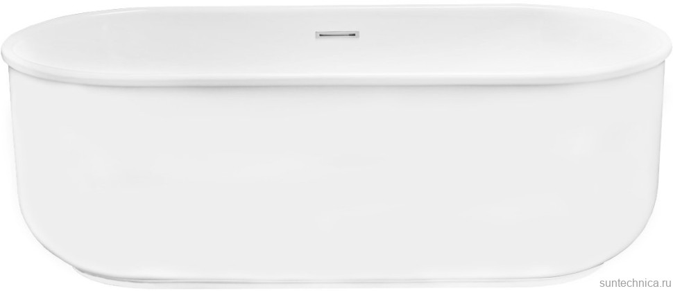 Акриловая ванна BelBagno BB401-1700-800 без опоры 170x80 см, отдельностоящая, белая, овальная, со сливом-переливом