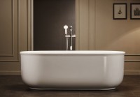 Акриловая ванна BelBagno BB401-1700-800 без опоры 170x80 см, отдельностоящая, белая, овальная, со сливом-переливом