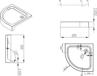 Душевой уголок Esbano ESR-8005 80х80 см, профиль хром, стекло рифленое