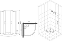 Душевой уголок Esbano ESR-8005 80х80 см, профиль хром, стекло рифленое