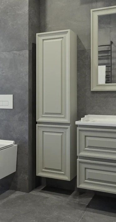 Шкаф пенал для ванной Caprigo Ponza 40 L серый