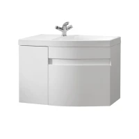 Тумба с раковиной Belux Токио 80 R подвесная, белая глянцевая