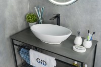 Накладная раковина GID Lago N9021 52 глянцевая белая, овальная, фаянс