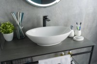 Накладная раковина GID Lago N9021 52 глянцевая белая, овальная, фаянс