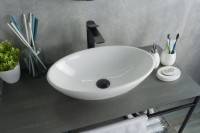 Накладная раковина GID Lago N9021 52 глянцевая белая, овальная, фаянс