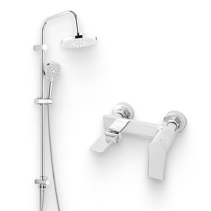 Душевой комплект Смеситель Orange Berni M09-100cr + Стойка O-Shower OW02