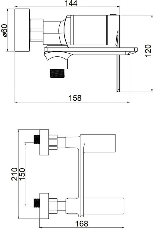 Душевой комплект Смеситель Orange Berni M09-100cr + Стойка O-Shower OW02