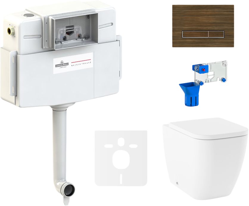 Комплект Lavinia Boho Унитаз приставной One 33024060 + Крышка-сиденье One 33290200 с микролифтом + Бачок скрытого монтажа RelFix 38020010 + Кнопка RelFix 3805005T + Дозатор RelFix 38040010