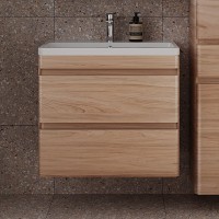 Тумба с раковиной Style Line Атлантика 70 Люкс Plus, подвесная, ясень перламутр