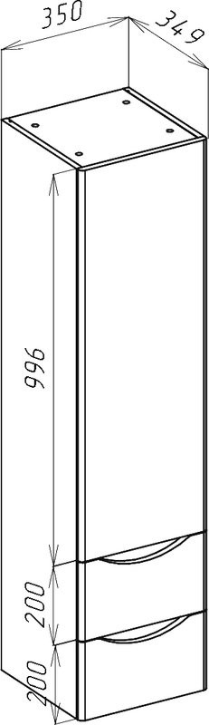 Шкаф пенал для ванной Bellezza Санриса 35 белый