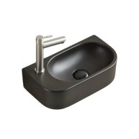 Раковина маленькая в туалет GID Suspendido Bm9274R 40 матовая черная, прямоугольная, фаянс