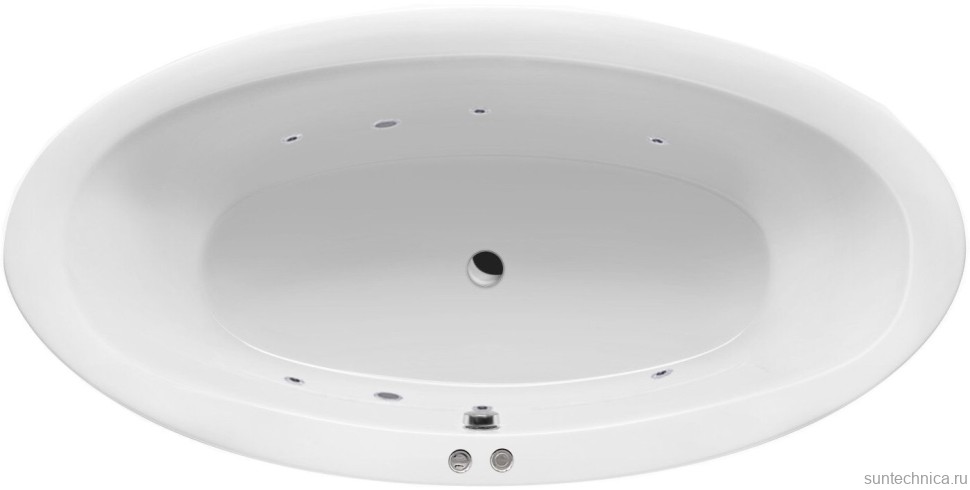 Акриловая ванна Excellent Lumina WAEX.LUM19.SOFT 190x95 см, отдельностоящая, с гидромассажем, белая, овальная, с каркасом, со сливом-переливом