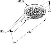 Душевая лейка Kludi DIVE X 3S 6983039-00 черный матовый Душевая лейка Kludi DIVE X 3S 6983039-00 черный матовый