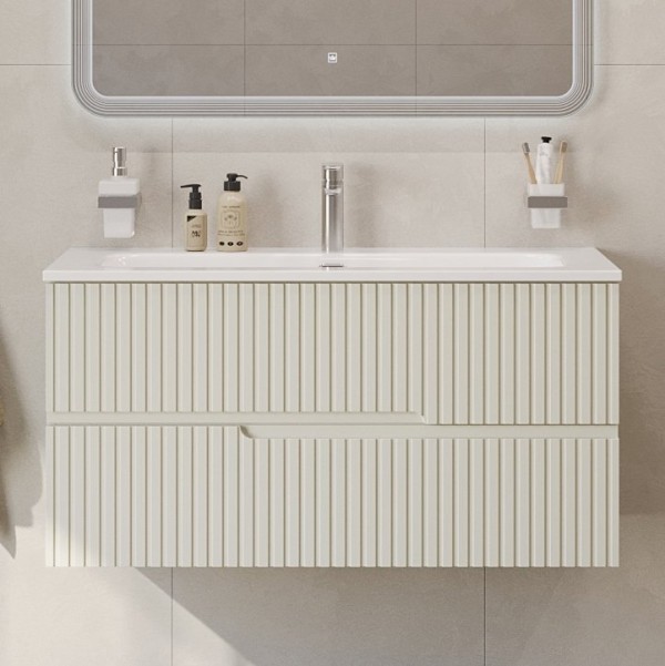 Тумба с раковиной Cezares Duet 100 альпака брашированная, раковина Cezares CZR-8073-100