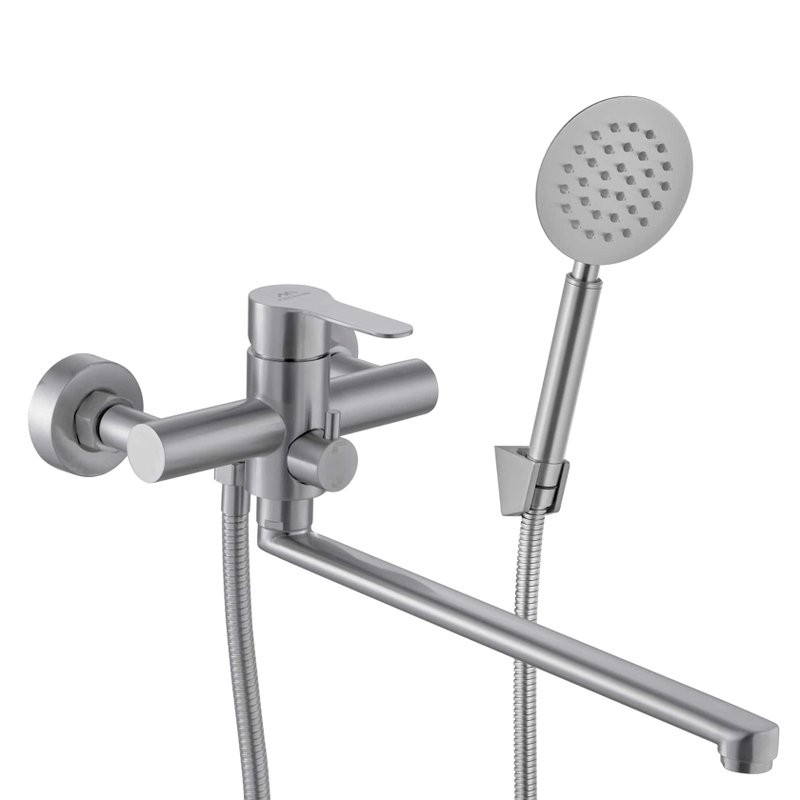 Смеситель с длинным изливом для ванны Fashun A52201N сатин