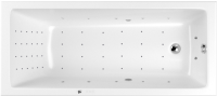 Акриловая ванна WHITECROSS Wave Slim NANO 180x80 см, встраиваемая, с гидромассажем, белая, с каркасом, со сливом-переливом