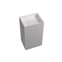 Раковина напольная Abber Stein AS2503-H 50 матовая белая, прямоугольная, моноблок, искусственный камень