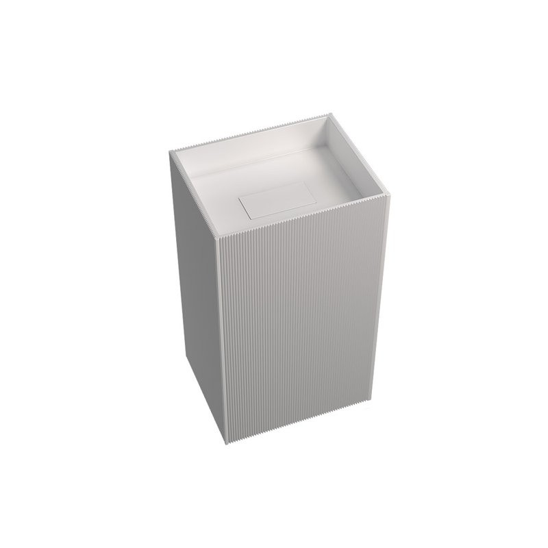 Раковина напольная Abber Stein AS2503-H 50 матовая белая, прямоугольная, моноблок, искусственный камень