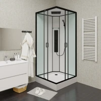 Душевая кабина Parly Ami Quadro 90x90, профиль черный