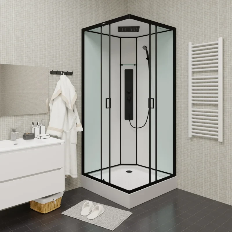 Душевая кабина Parly Ami Quadro 90x90, профиль черный
