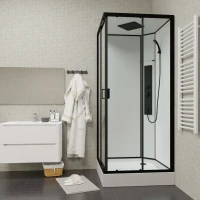 Душевая кабина Parly Ami Quadro 90x90, профиль черный