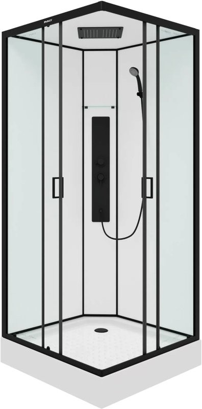 Душевая кабина Parly Ami Quadro 90x90, профиль черный