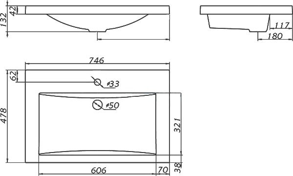 Мебель для ванной комнаты Art&Max Family 75, подвесная, Pino Bianco